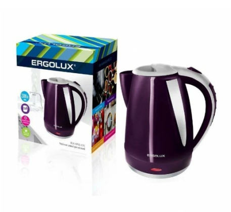 Чайник «Ergolux» ELX-КР02-С15, фиолетово-серый, объем 1.8л, мощность 1500-2300ВТ /14338 фото 1